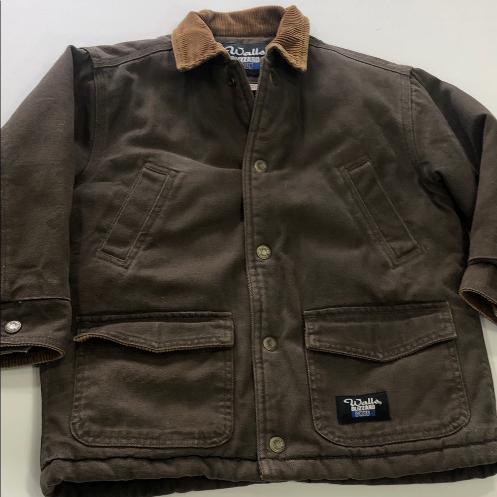 Walls Blizzard-Pruf Canvas Work Jacket – Brown – Youth XS (4–5)